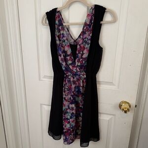 Express Black and Floral Mini Dress